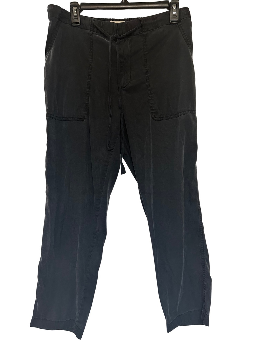 Lou & Grey for LOFT Utility Pants M Washed Black Gray Drawstring Lyocell Tapered - Picture 2 of 7